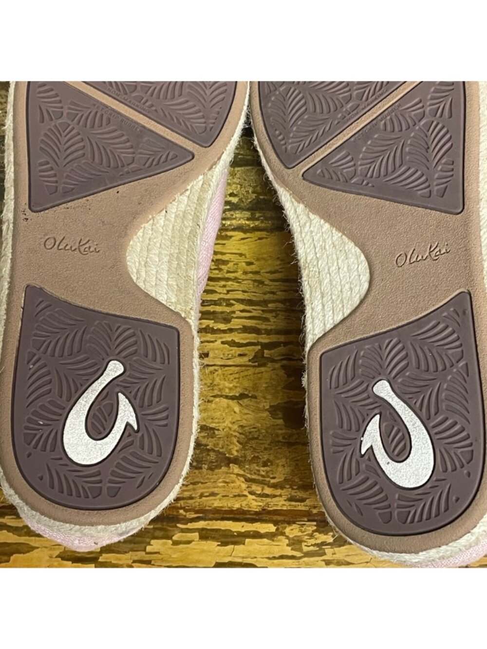 Olukai Kaula Pa'a Kapa Linen Espadrilles Pink Sz 10 Flats Slip On - Picture 10 of 10